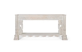 GINER Y COLOMER Consola de Madera de Mango Blanco Envejecido 180 cm